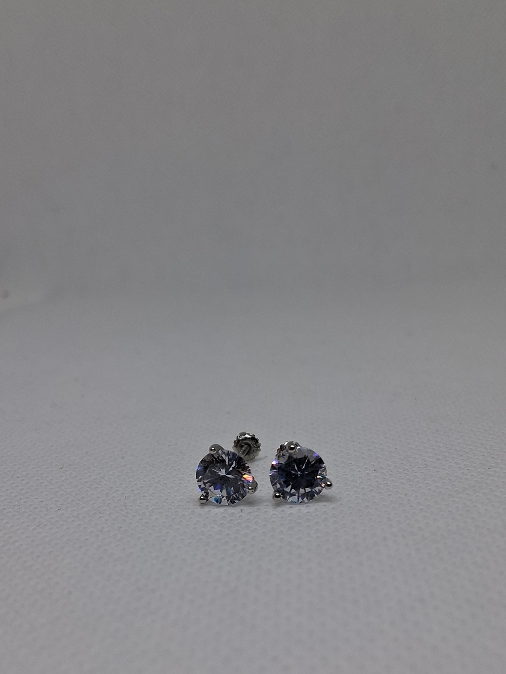 Classic 4CT Round Lavender CZ Stud Earrings In Sterling Silver